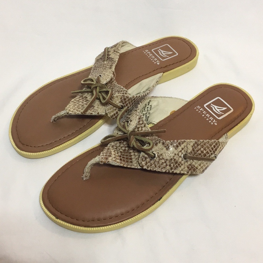 Sperry Top-Sider Brown & Tan Python Sandals - image 1